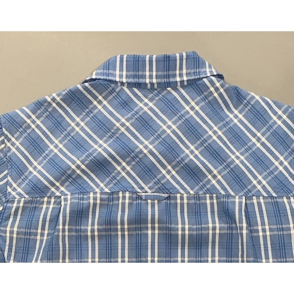 LL Bean Lightweight Vented Seersucker Fishing Shirt w/ Zip Pocket. Womens L Tall - Picture 7 of 7